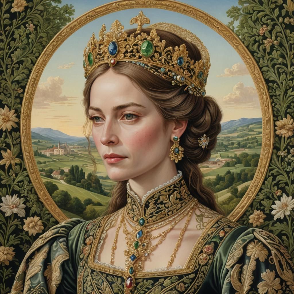 Queen in Verdant French Countryside, Neo-Romanticism