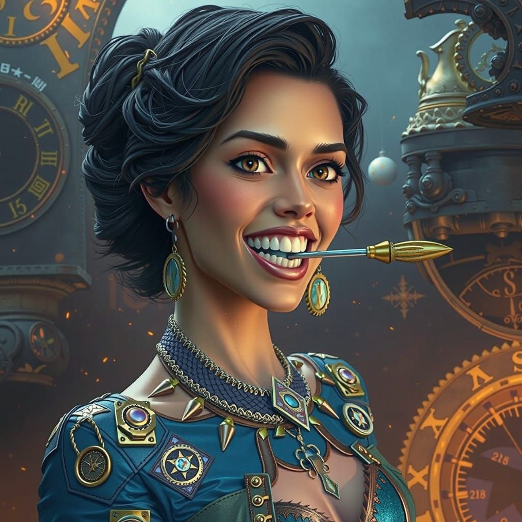 Mystical Inventor in Leather Corset