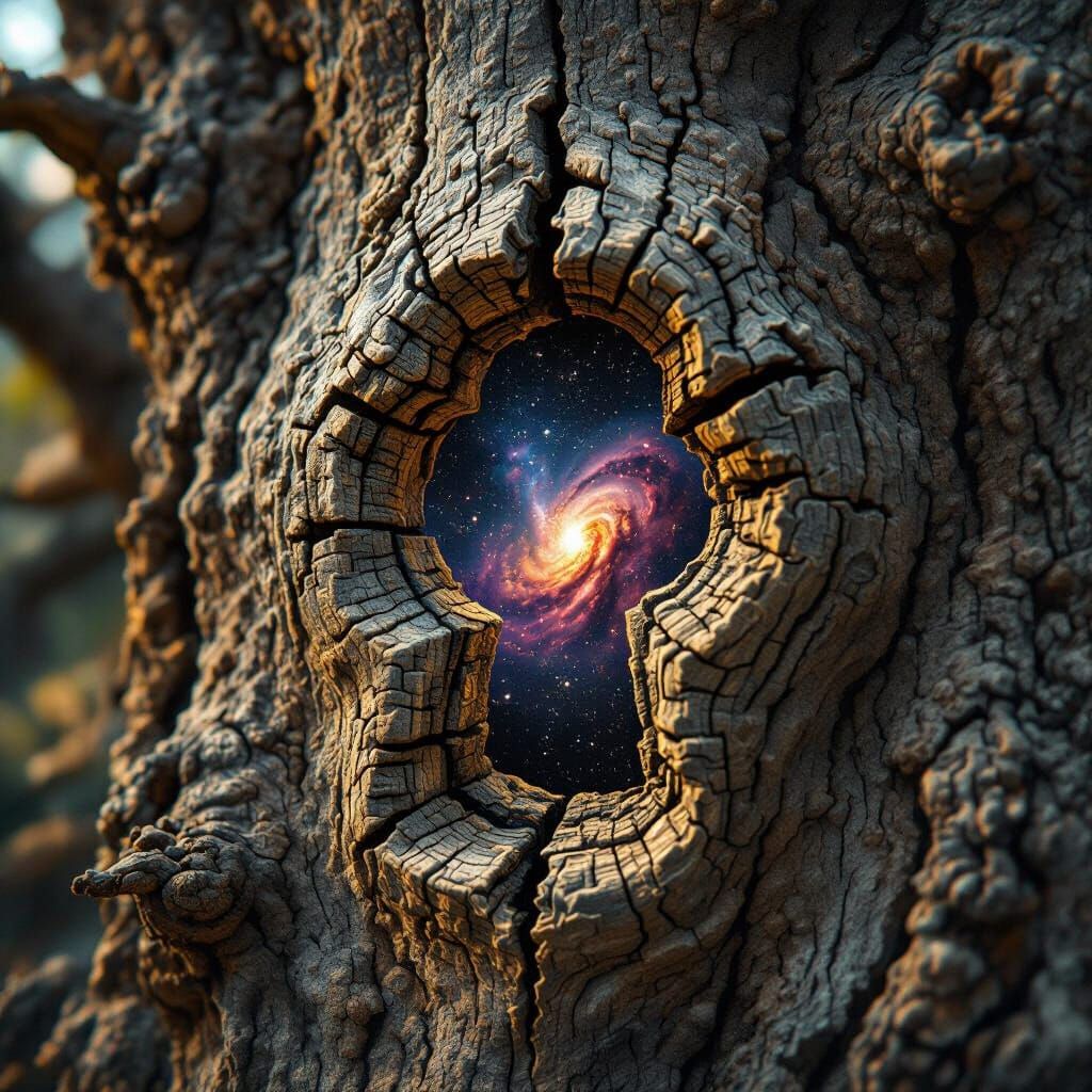 Magical Tree Keyhole Reveals Vibrant Nebula