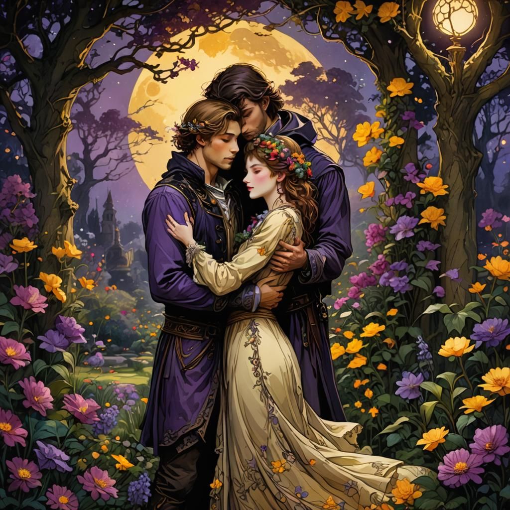 Moonlit Embrace: A Fantasy Art Masterpiece
