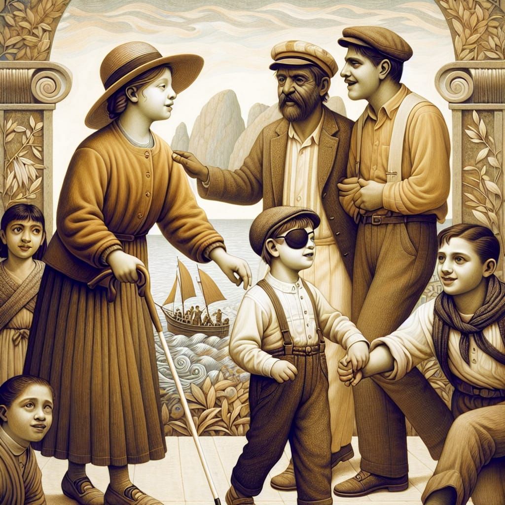 Visually Impaired Girl Guides Child: Modernist Style