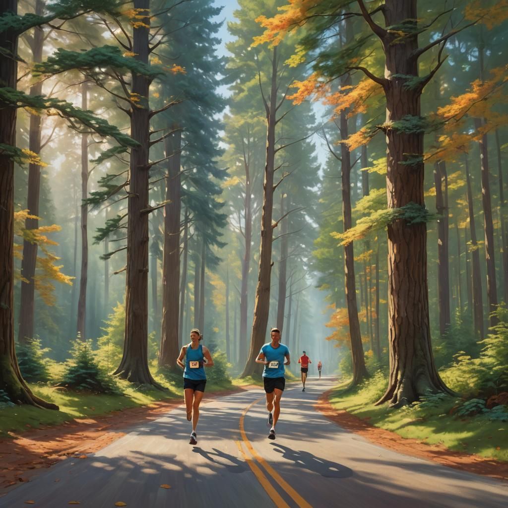 Scenic Road Race: Impressionistic Digital Art