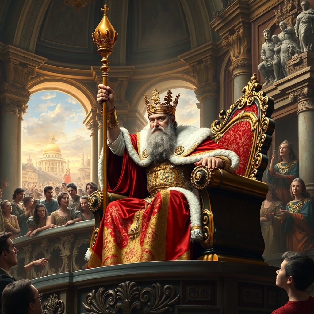 A Regal King Reigns Supreme in Baroque Grandeur