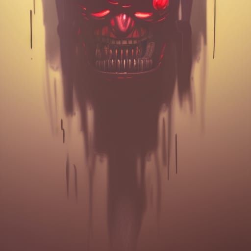 Sinister FNAF Animatronic Endoskeleton in Dark Horror Style