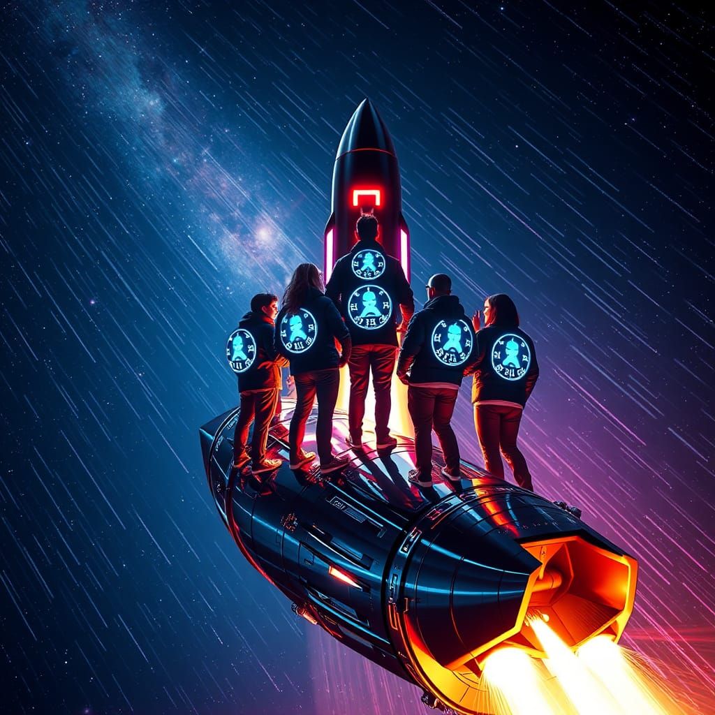 Chrome Rocket Launch to Cosmic Future