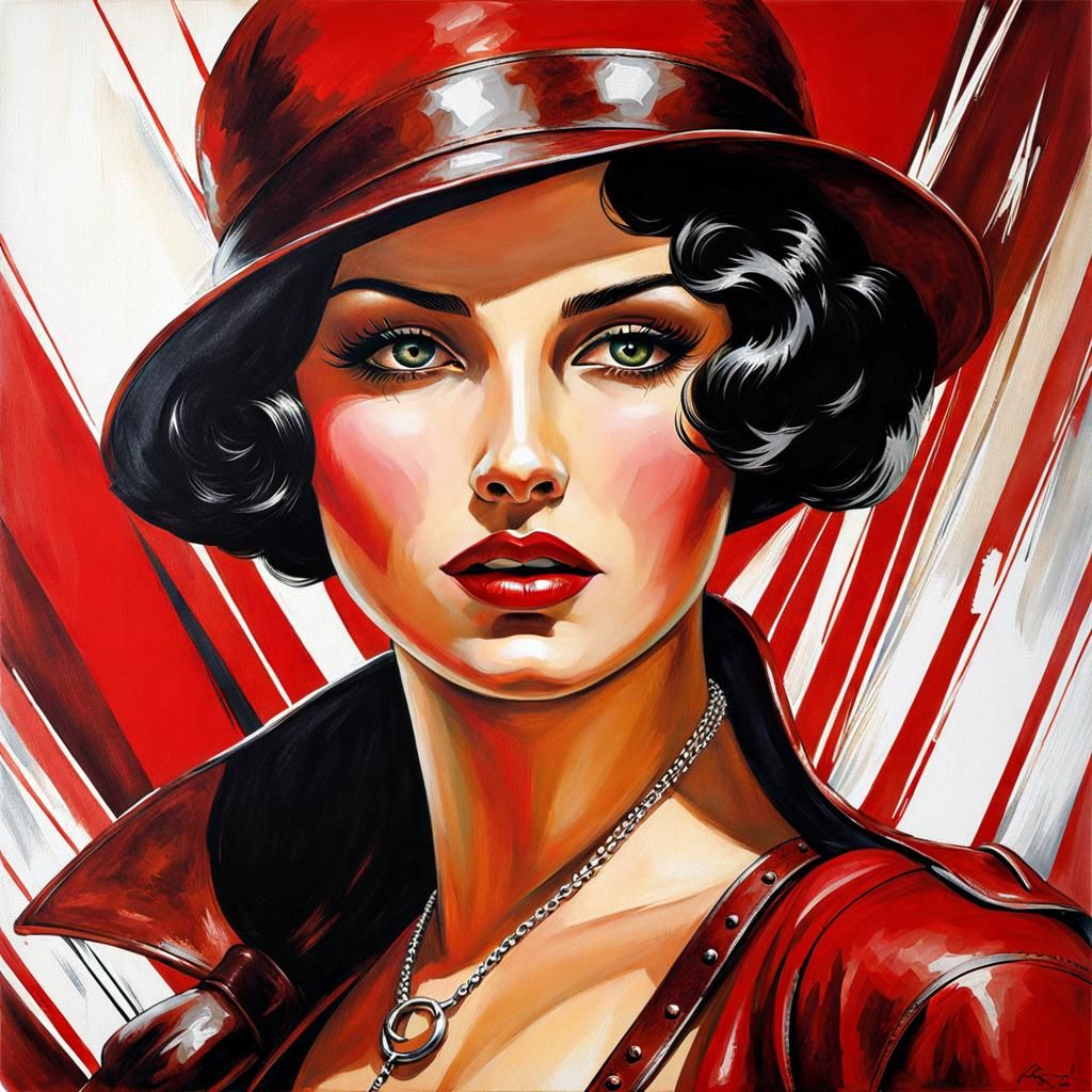 Beautiful 1920s Brazilian Girl in Splash Art