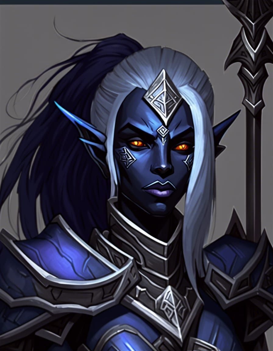 Drow Paladin Digital Rendering