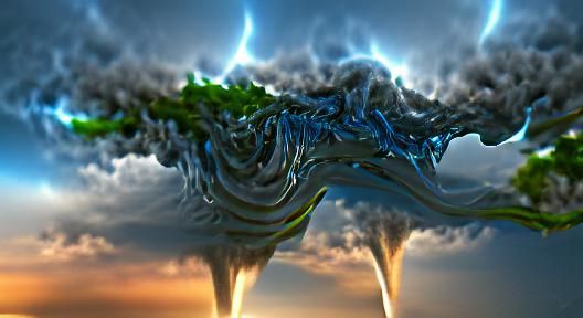 " tormenta eléctrica tornado galáctico astral cósmico colorido holográfico iridiscente misterioso noctilucente resolució...