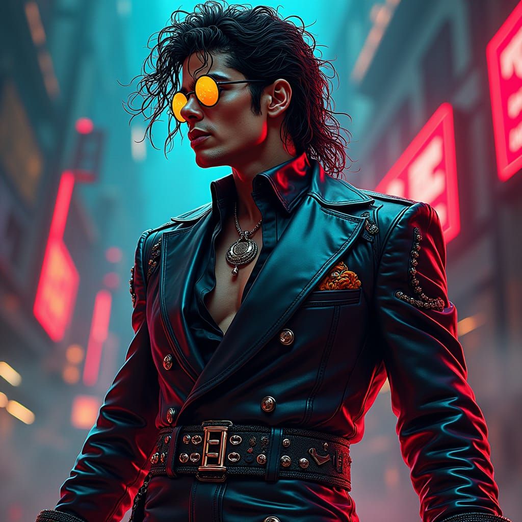 Michael Jackson in JoJo's Bizarre Adventure Manga Style