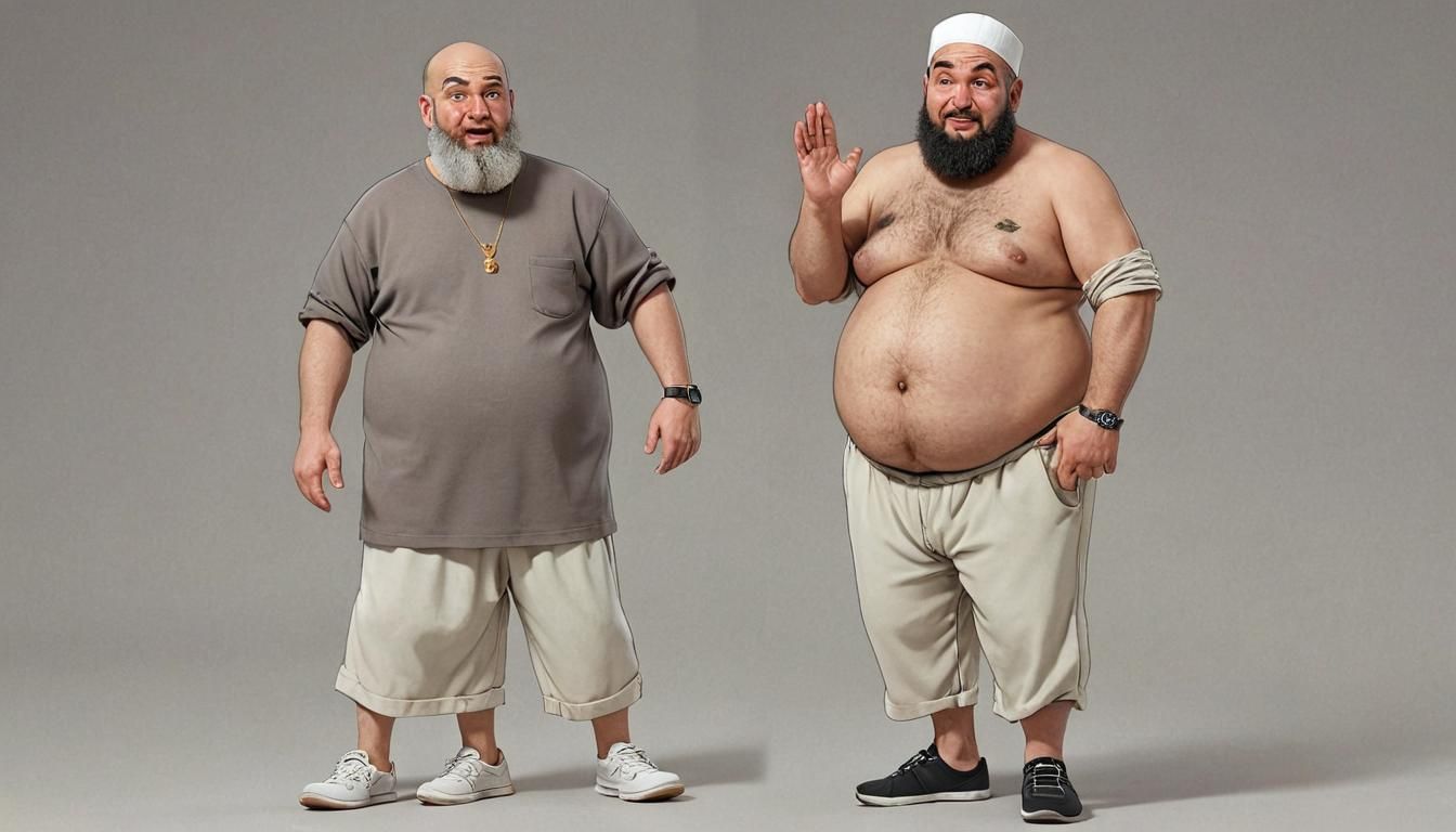 Humorous Anime Cartoon of a Religious Man