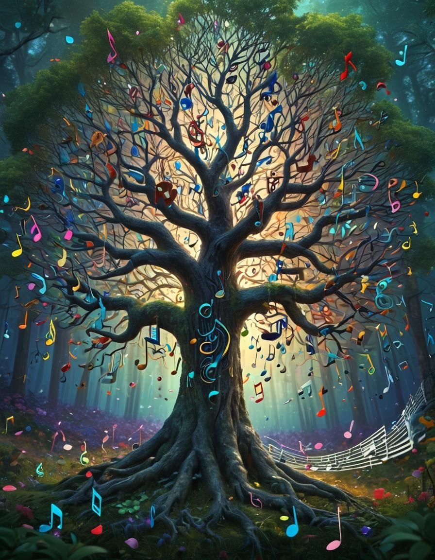 Enchanted Forest of Musical Notes in 4K