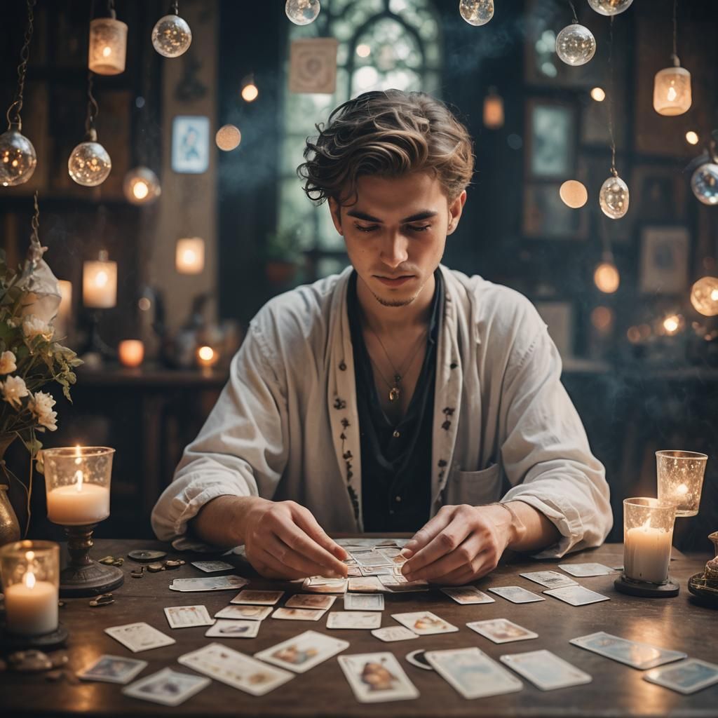 Young Male tarot reader
