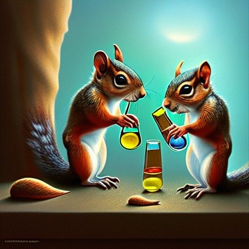 Baby Squirrels play Chemistry Beakers, Intense FUNNY, by Tyl...