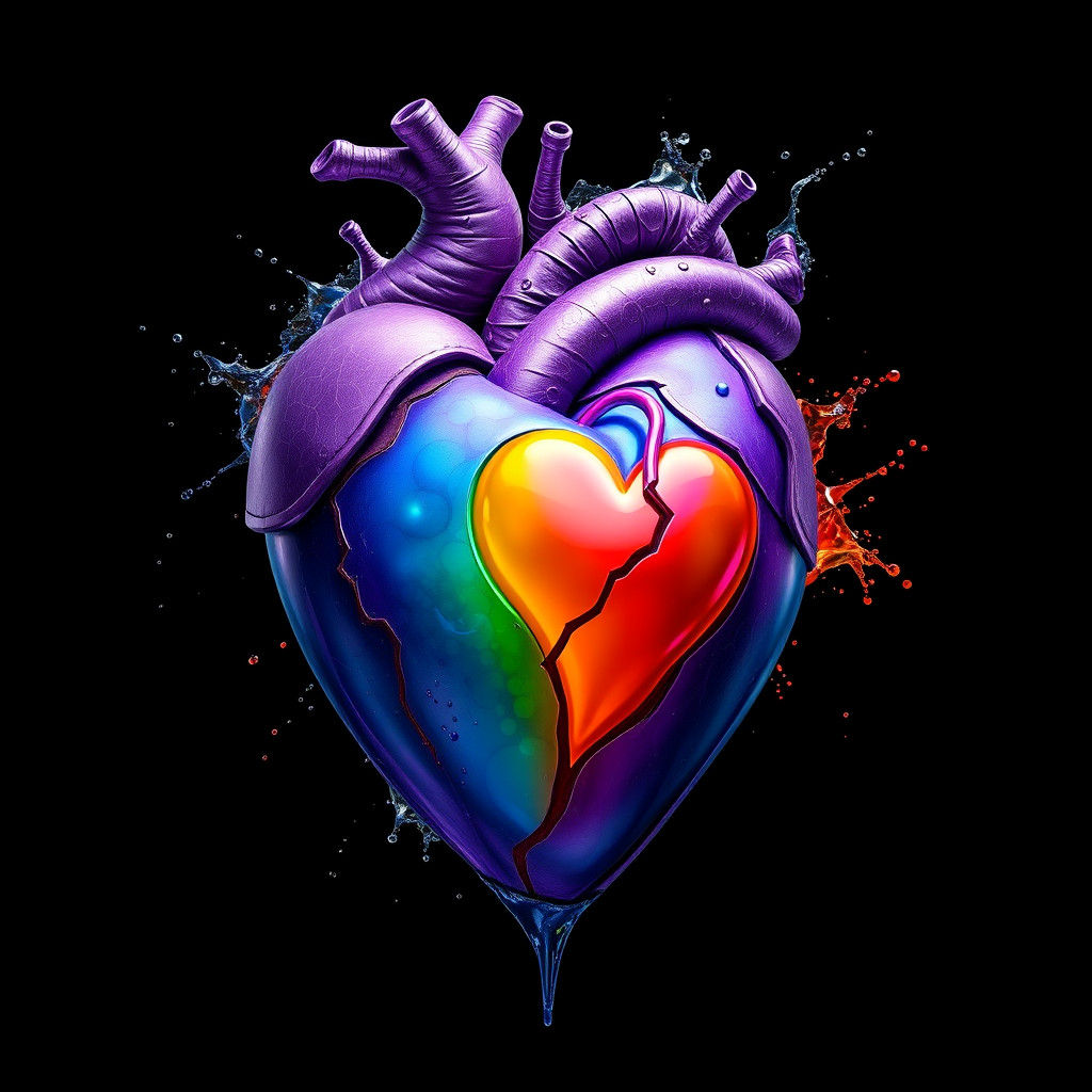 Colorful Nested Hearts: Detailed Fantasy Concept Art