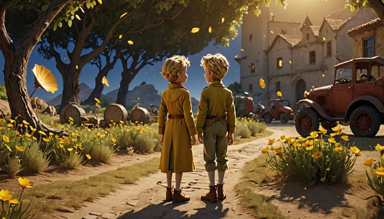 Little Prince Scene in Cinematic Style