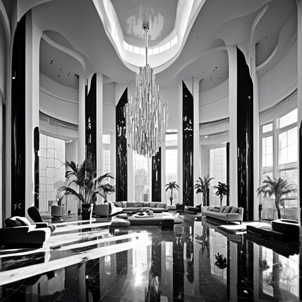 Art Deco Interior in Black and White