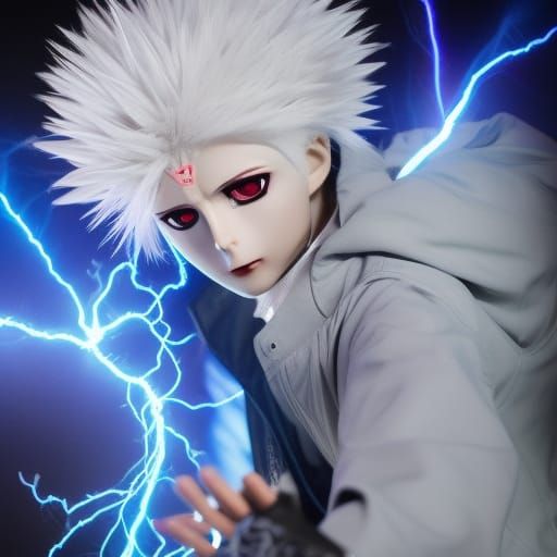 Electric Anime Assassin in Dynamic Battle Pose