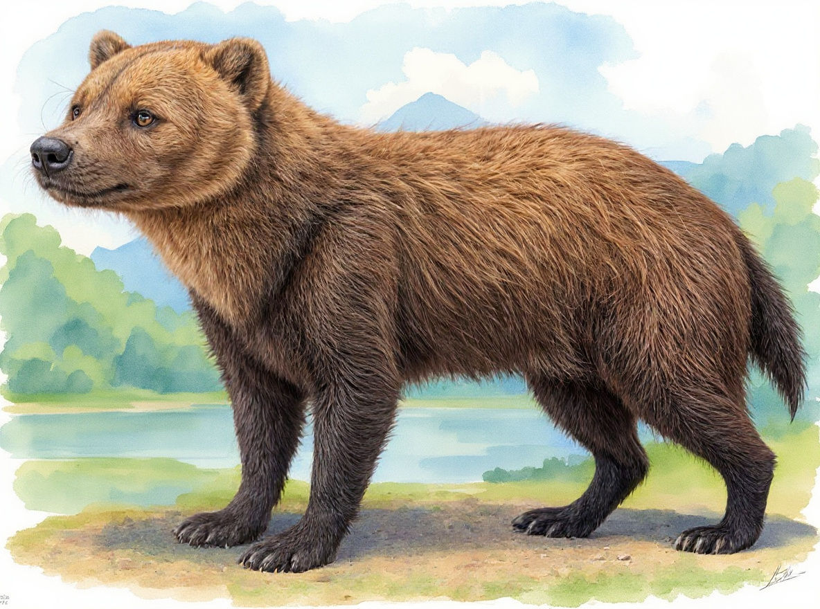 Bush Dog in Panama as Impasto Oil Painting