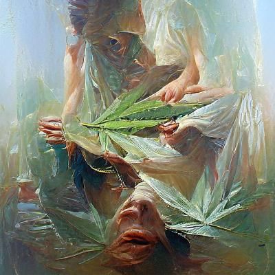 Marijuana in Oil Painting Style