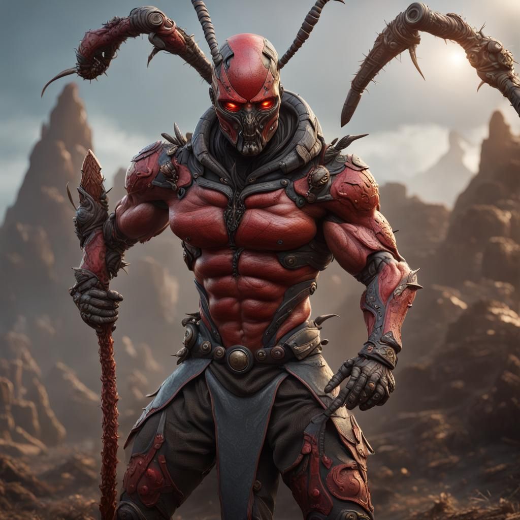 Ant Warrior: Hyperrealistic Muscular Transformation