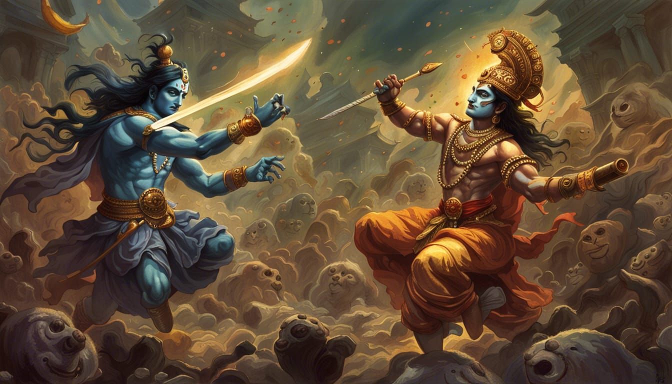 Krishna vs Duryodhana: Sinister Digital Album Art
