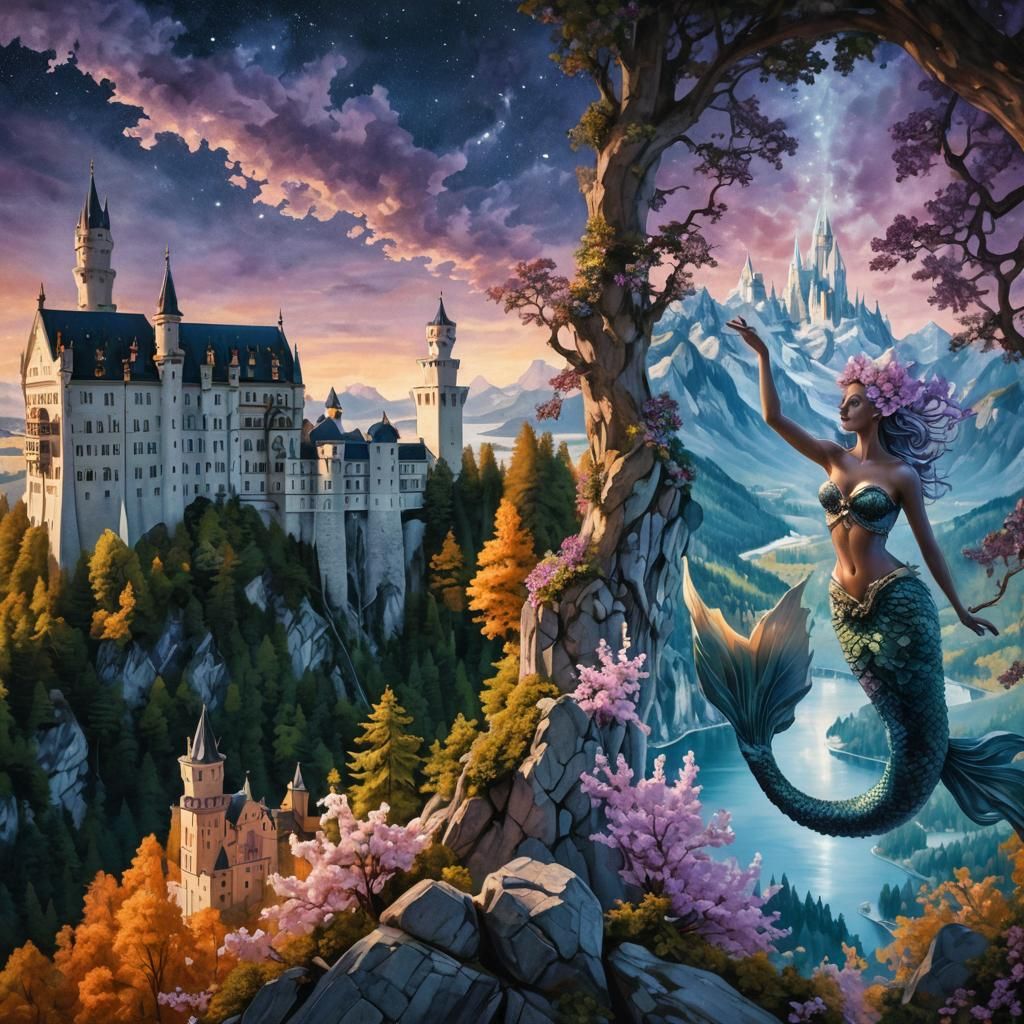 Colossal Stone Giant with Luminous Landscape Interior