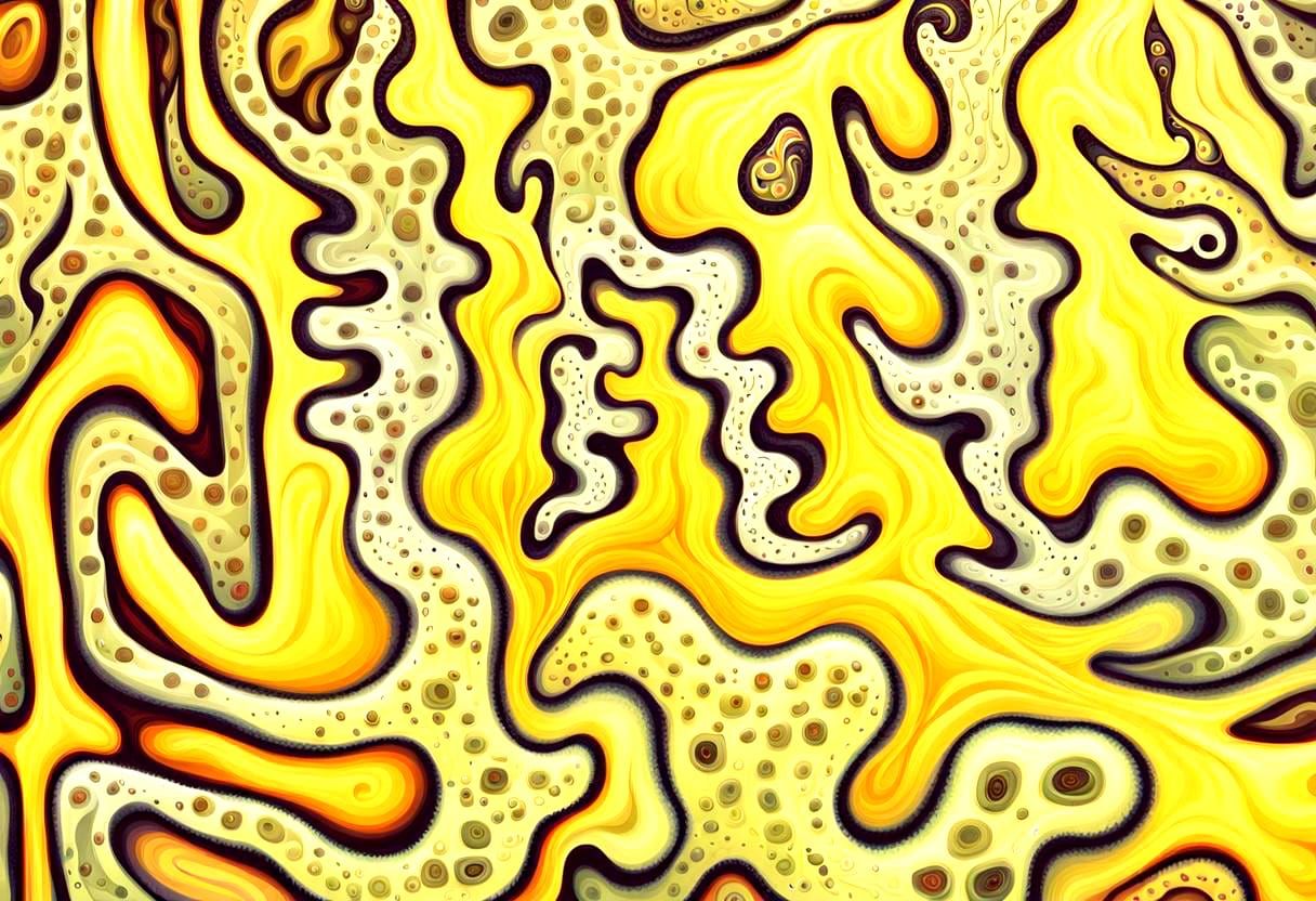 Microscopic Worms Amoeba in Abstract Art