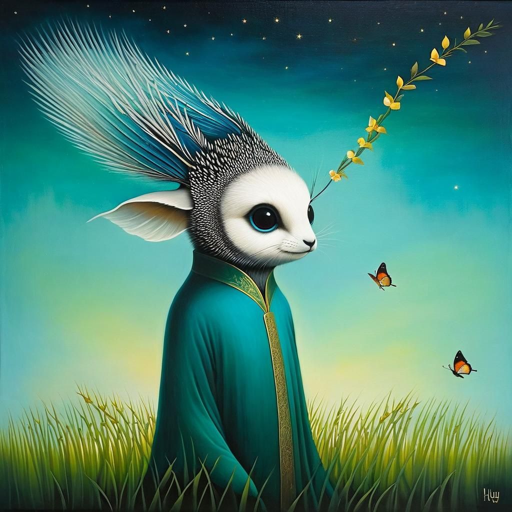 Mythical Creature Introspection in Dreamlike Style