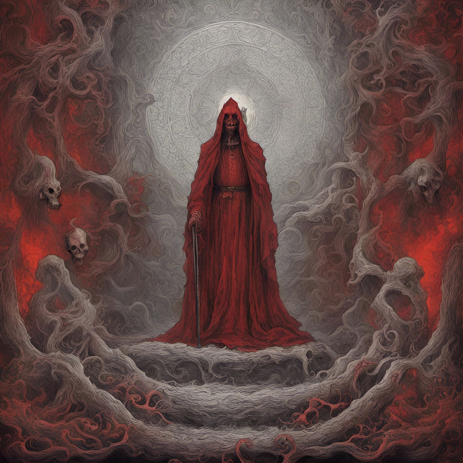 Mystic Red Fog in Hell with Celtic Patterns