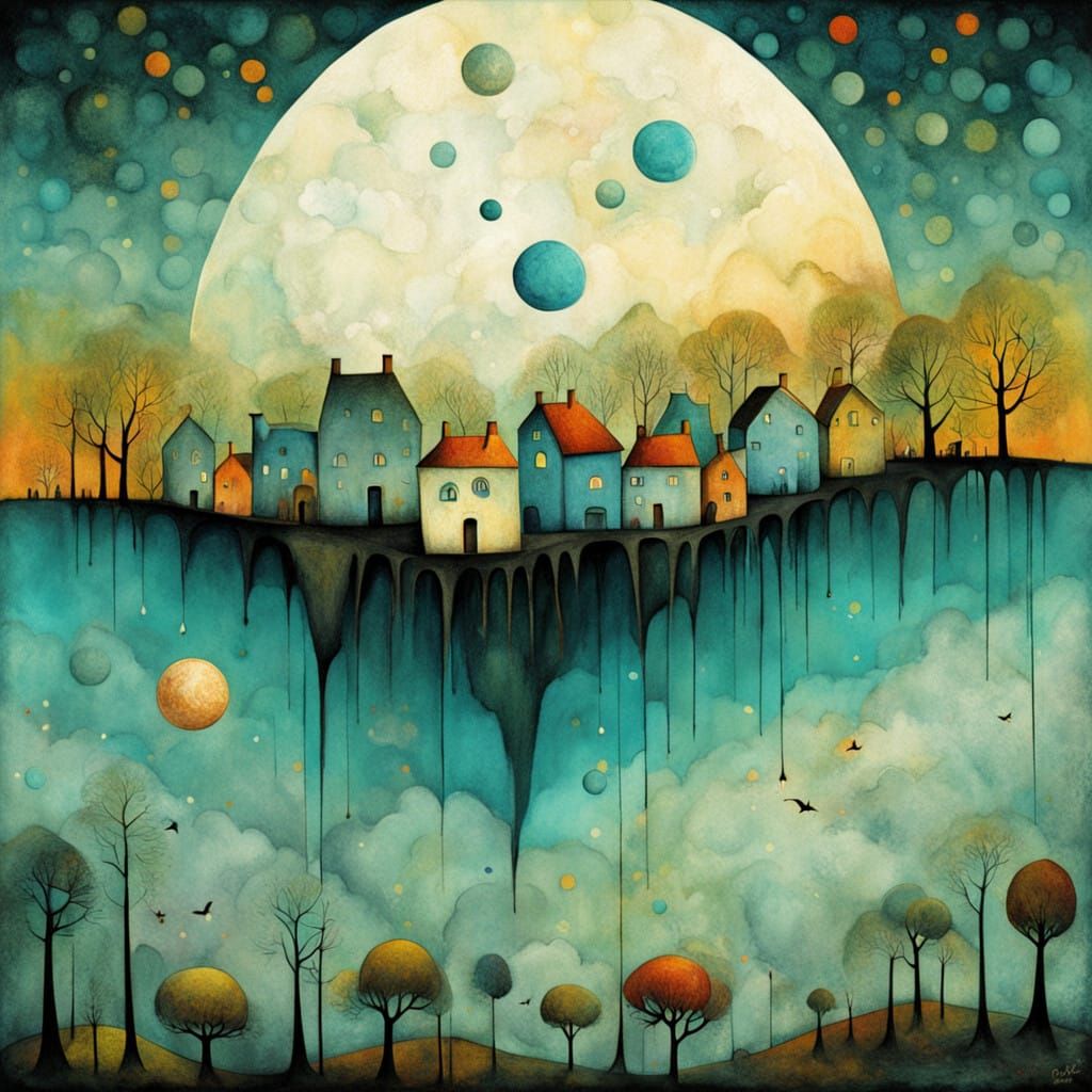 Whimsical Suburban Oasis in Ocean Depths Palette