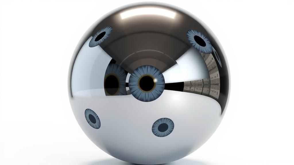 Chrome Sphere Reflecting Realistic Human Eyes