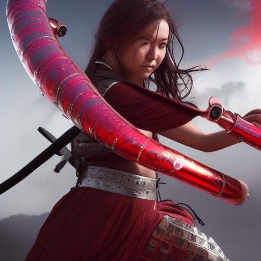 Fighting Angel with Nunchaku: Digital Matte Painting