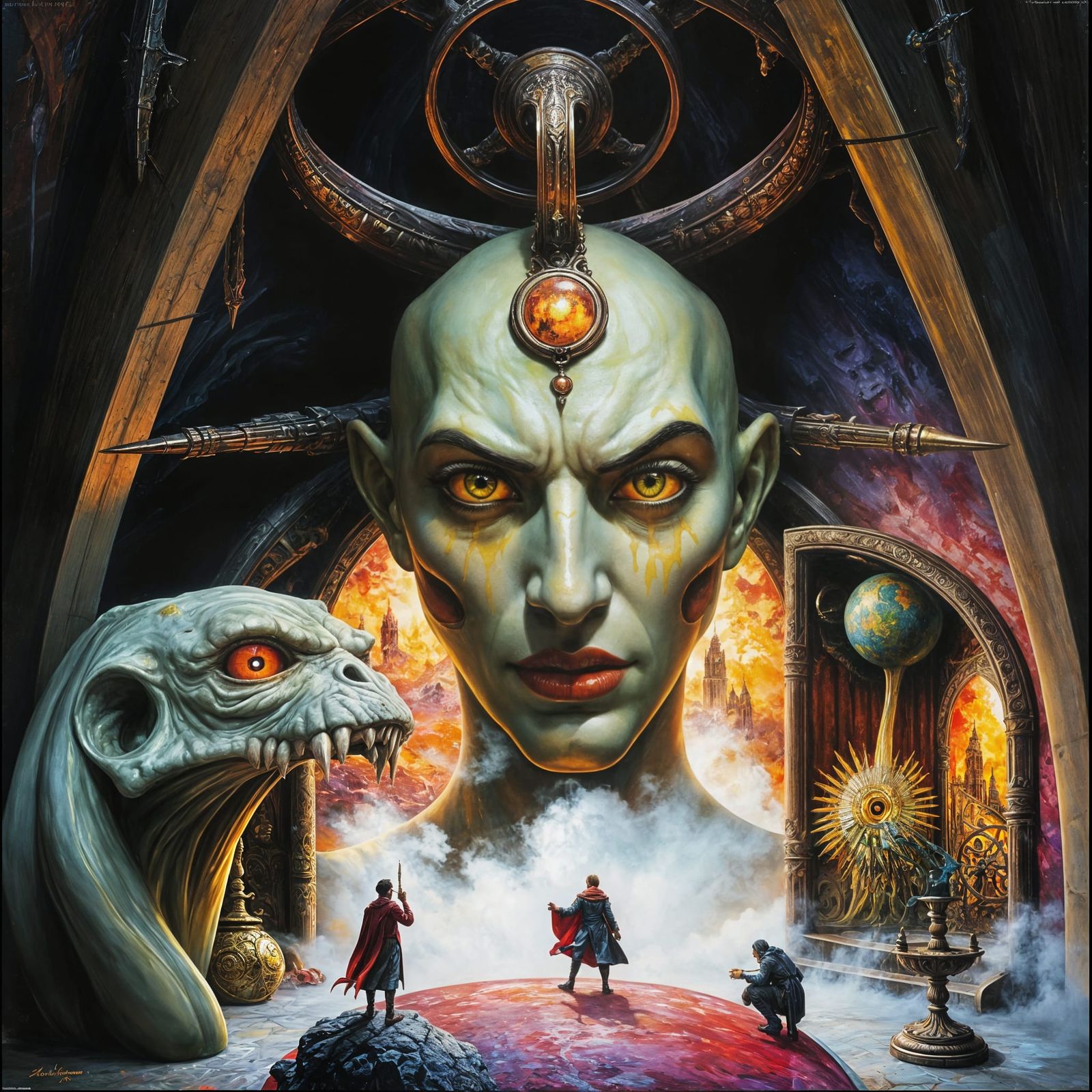 Super-Villain HQ in Volcanic Depths: Hyperrealistic Fantasy ...