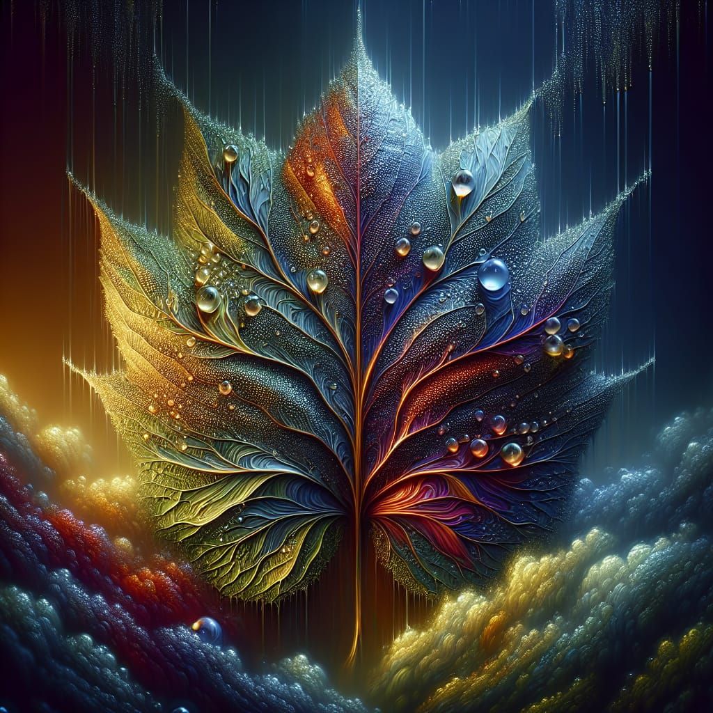 Leaf Lion in Matte Painting Style