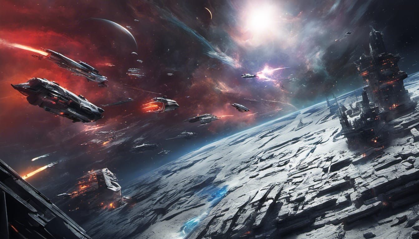 Intergalactic War with Starships: Graffiti Splash Art