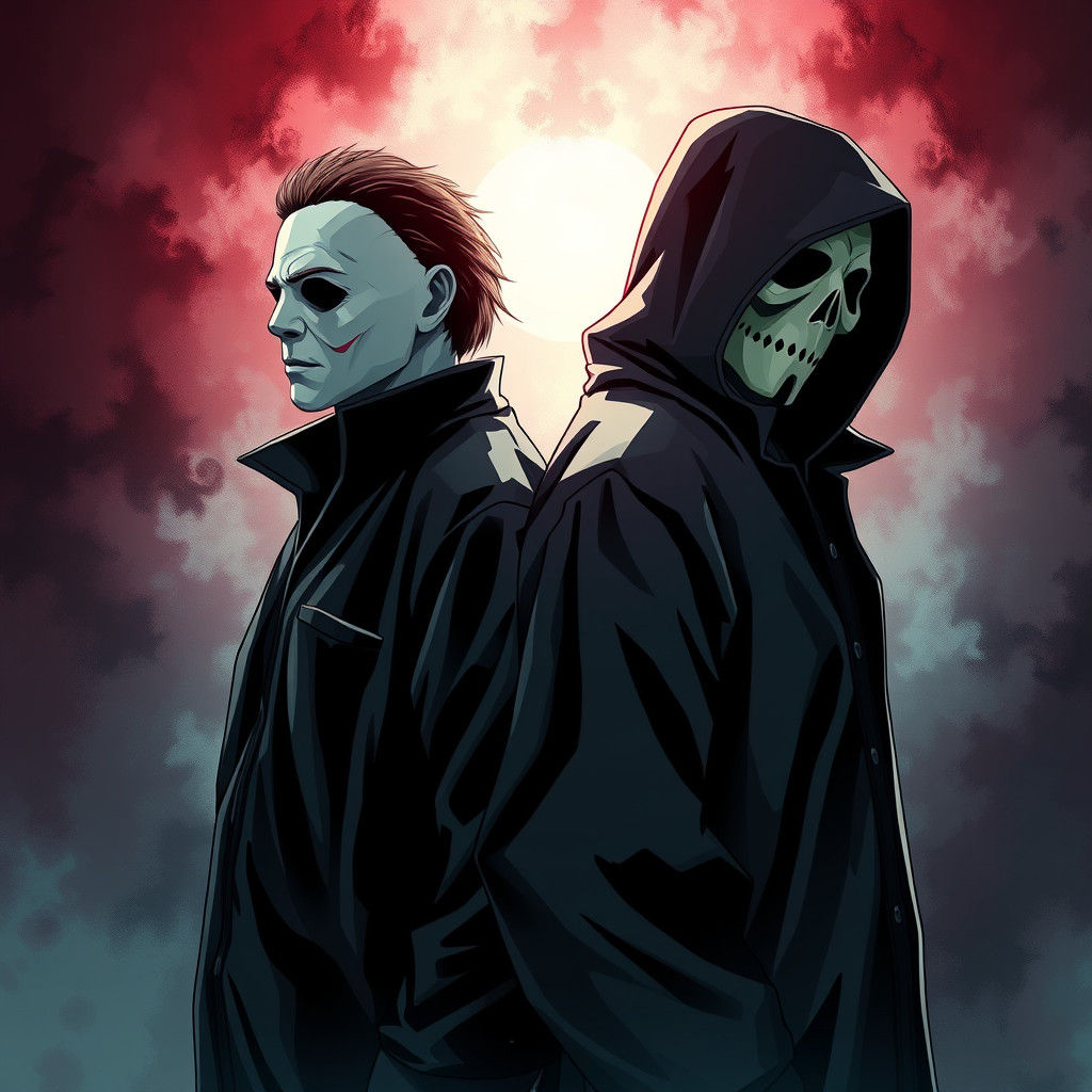 Michael Myers and Ghostface in Anime Style