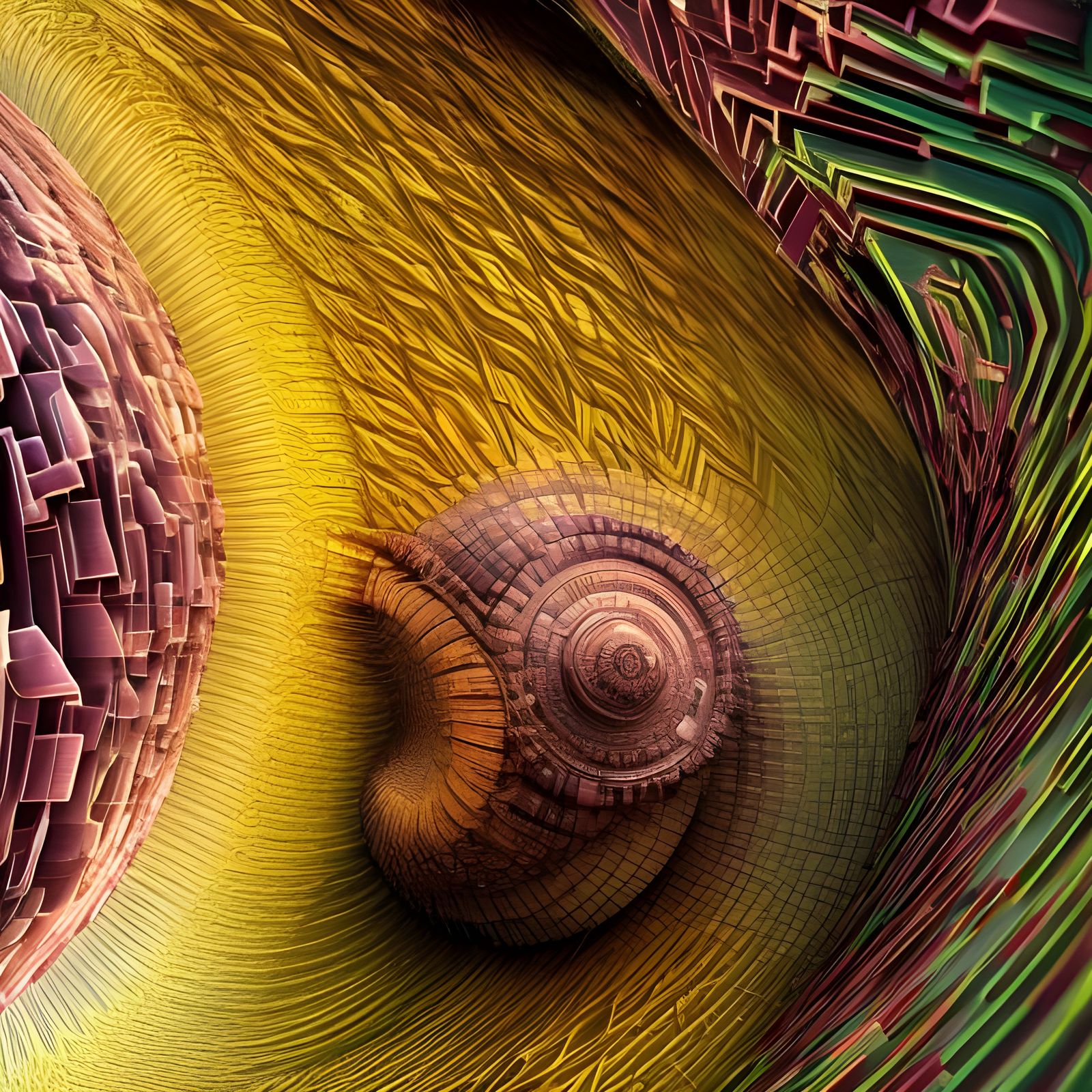 Geometric Abstract Blending Cycles in Hyperreal Painting