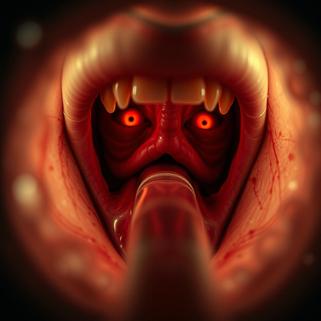 Gastroscopy Horror: A Hyperrealistic Egon Schiele Nightmare