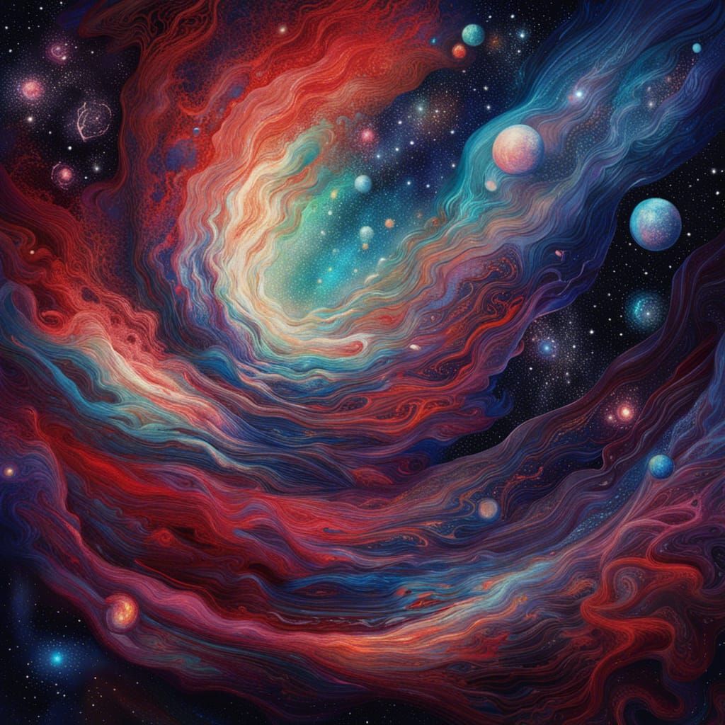 Iridescent Milky Way in Post-Impressionist Dreamscape