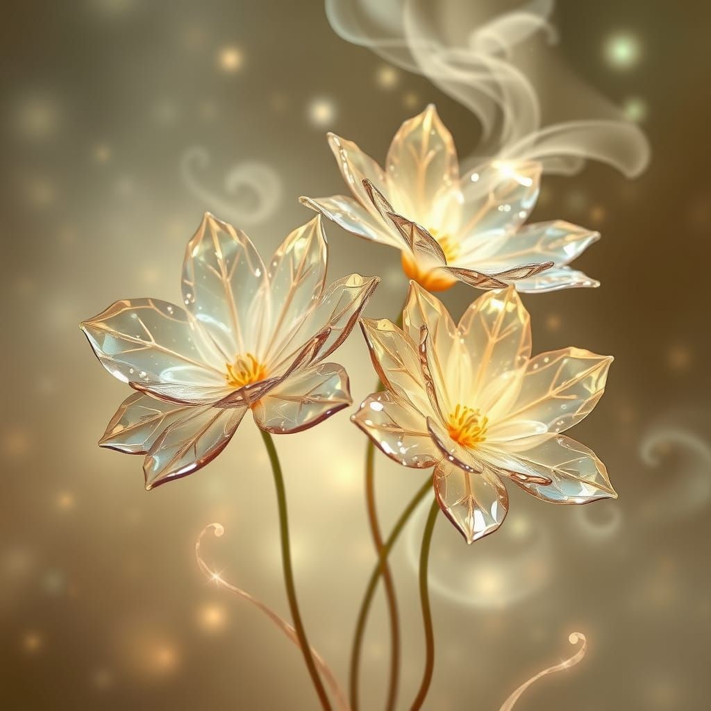 Ethereal Flowers in Art Nouveau Style