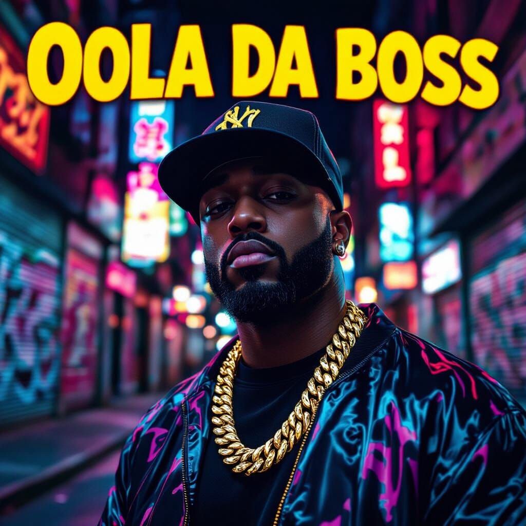 Oola Da Boss Hip Hop Album Cover in Photorealistic Style