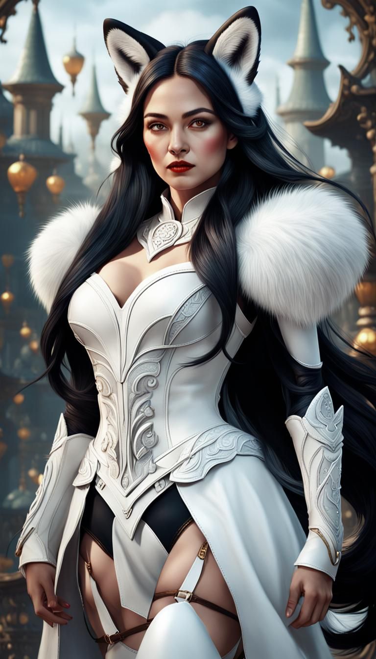 Fox-Eared Woman in White Armor
