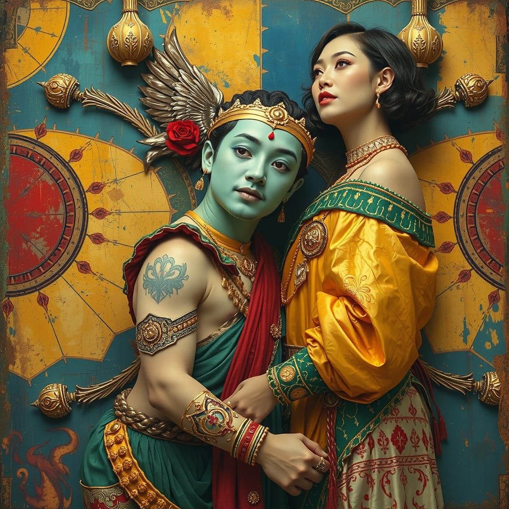 Hyperrealistic Cinematic Masterpiece with Triadic Colors