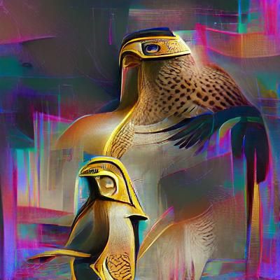 Majestic Portrait of Horus in Digital Art