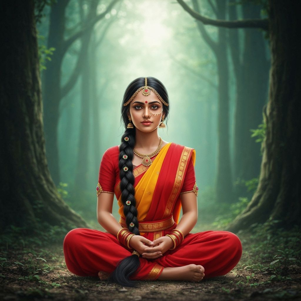 Asvayujau: Goddess of Fortune in Ancient Indian Forest