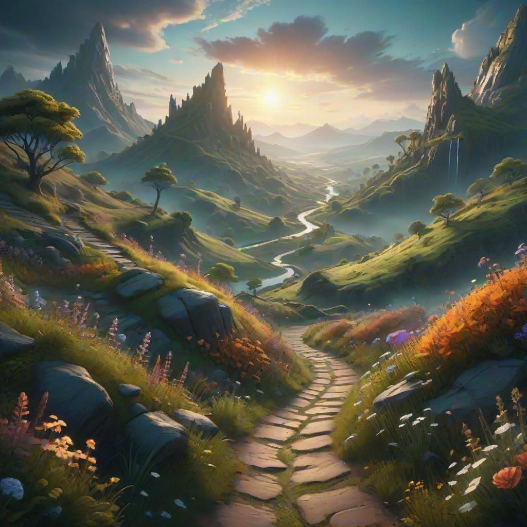 Fantastical Landscape Representing Mental Health