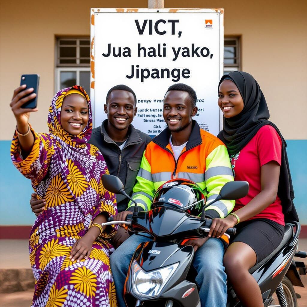 Kenyan Youths Capture Selfie at VCT Clinic