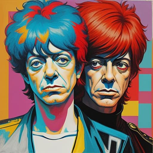 Lou Reed and Fernando Saunders in Andy Warhol Style
