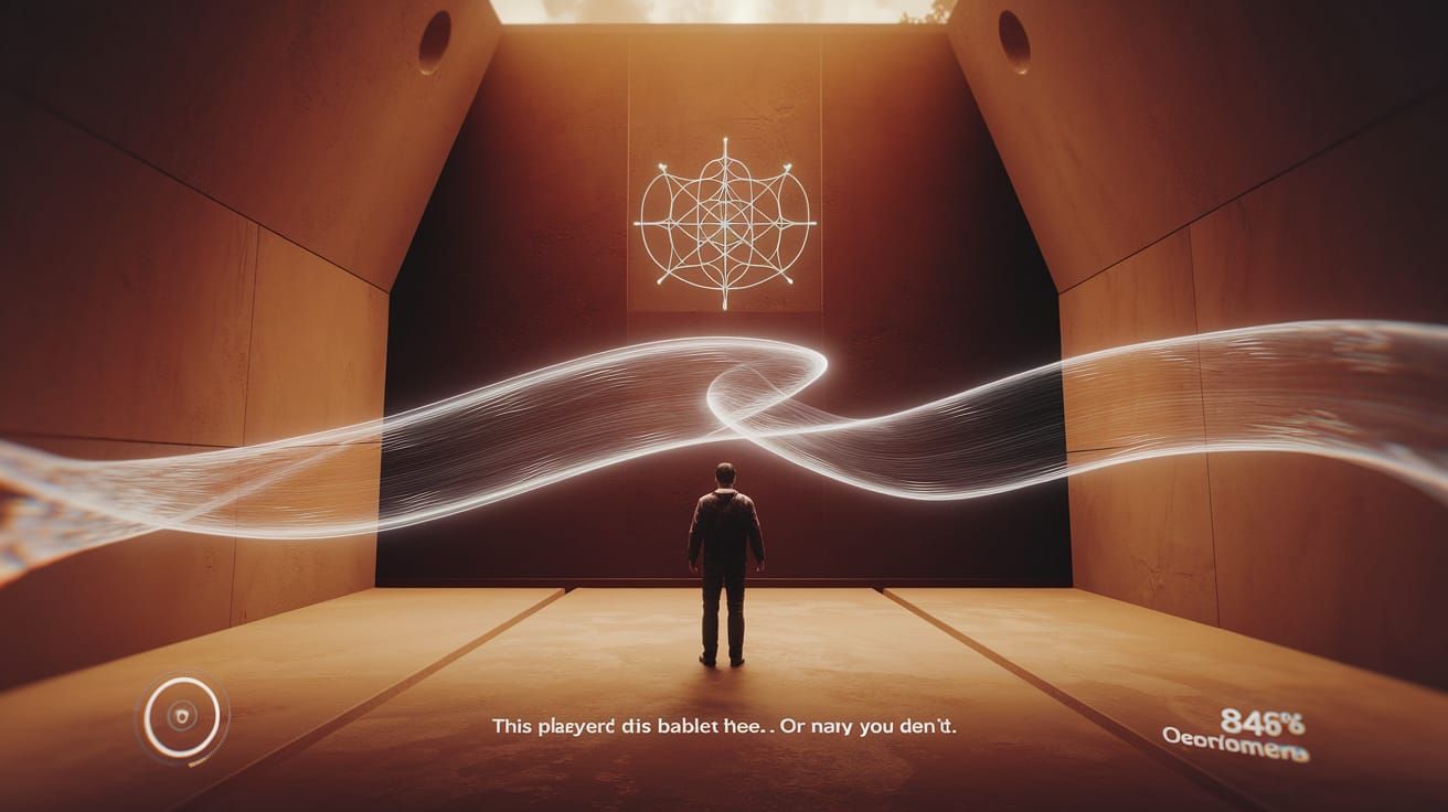 Player Navigates Chamber Trial in Amber Light