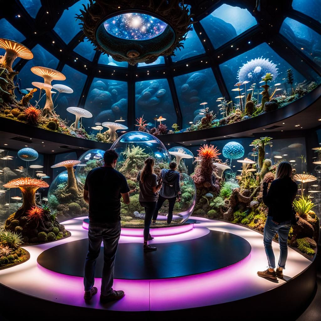 Alien Flora Terrarium Display at Museum